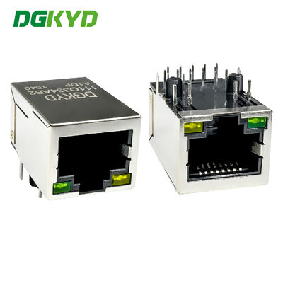 ตัวกรองแบบบูรณาการกิกะบิต RJ45 พร้อมแหล่งจ่ายไฟ POE 8P10C DGKYD111Q334AB2A1DP