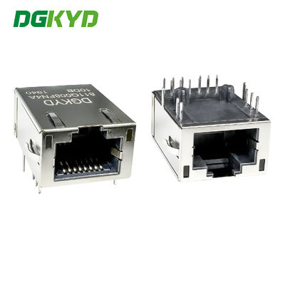 RJ45 สายต่อพอร์ตเดียวที่มีกรอง CAT5 Gigabit ที่มีความยืดหยุ่นด้านบนที่มีไฟ LED DGKYD811Q008FN4A10DB