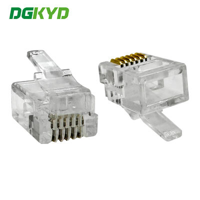 RJ11 หัวคริสตัล 6P6C หัวคริสตัล DGKYDRJ111166F1A1WW041 (ร่างสั้น)