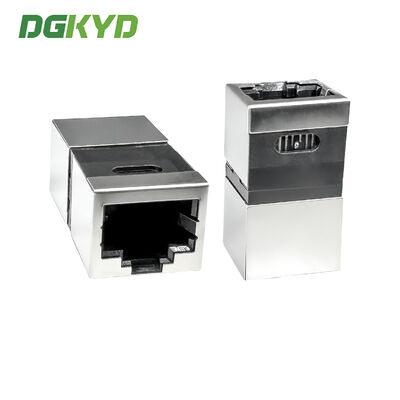 โมดูล RJ45 แบบตรงผ่านแบบมีฉนวน ด้านเปลือกทองแดงไม่มีตัวล็อค DGKYD-US030-006E