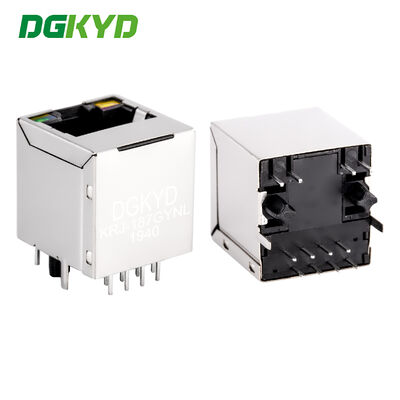 ความสามารถสูง 180 องศา ยอดเข้า RJ45 แจ็คด้วยเครื่องแปลง CAT 5 KRJ-187GYNL