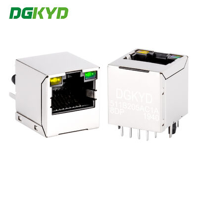 คอนเน็กเตอร์ RJ45 100Mbps แบบเสียบตรงแนวตั้ง 180 องศา Ethernet Port พร้อม PoE DGKYD511B205AC1A8DP