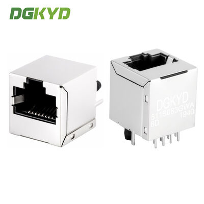 เครื่องเชื่อมต่อพอร์ตเครือข่าย RJ45 100Mbps พอร์ตเครือข่ายแนวตั้งแปลงที่บูรณาการ DGKYD511B083GWA8D