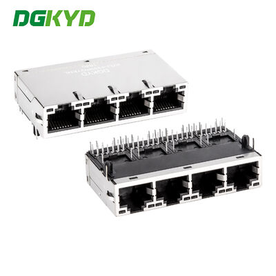 4 ท่าทาง Giga Ethernet Connector Rj45 แจ็คโมดูเลอร์ ท่าทางเครือข่ายอุตสาหกรรม 1000 BASE-TX