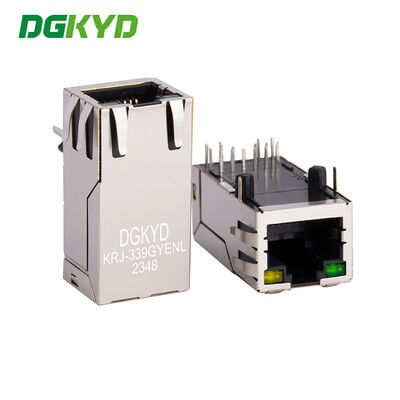 KRJ-339GYENL 8p8c Plug Single Port Gigabit Light Strip ปรางการสื่อสารอินเตอร์เฟซเครือข่าย