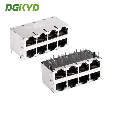 8 Port Gigabit Ethernet RJ45 Connector พร้อมแม่เหล็กสําหรับเครือข่ายความเร็วสูง