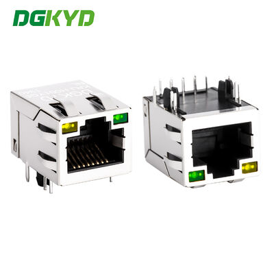 Side Entry RJ45 แม็กเนติก แจ็คพร้อม LED สําหรับแอพลิเคชั่นอีเทอร์เน็ต 100Mb KRJ-H001YGENL
