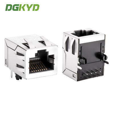 RJ45 Connector 100Mbps Port เครือข่ายอุตสาหกรรม พร้อม 6U Gold Plating Modular Jack