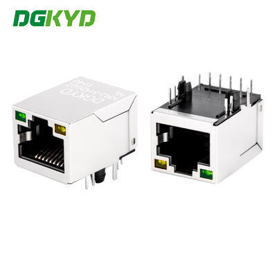 KRJ-SH202ZNL หัวต่อ RJ45 แบบพอร์ตเดี่ยว Gigabit พร้อมฟิลเตอร์ ไฟ LED และการป้องกันสำหรับพอร์ต Industrial Ethernet