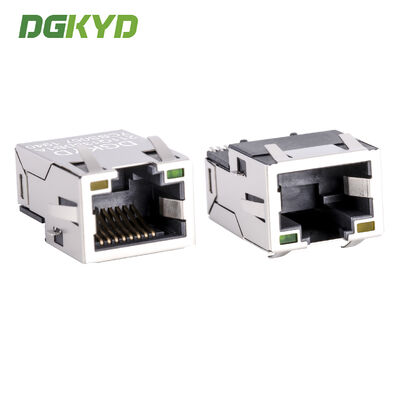 Cat6 Industrial Ethernet RJ45 Connector พร้อม Plating Gold 6U และการติดตั้ง SMD