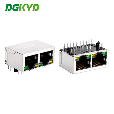 หัวต่อ RJ45 แบบมีชีลด์ 8P8C Gigabit Modular Jack สำหรับพอร์ตเครือข่ายอุตสาหกรรม