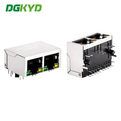 หัวต่อ RJ45 แบบ Modular Jack พร้อมแผ่นกรองชุบทอง 6u และพอร์ต TAB-Down สำหรับ Gigabit Ethernet