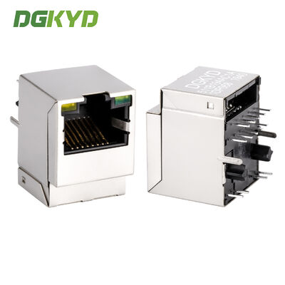 หัวต่อ RJ45 แบบโมดูลาร์ Tab Up PoE+ 100 Base-T RJ45 ขั้วต่อแบบมีชีลด์พร้อมโครง PBT 10 พิน