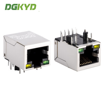คอนเน็กเตอร์ RJ45 แบบมีชีลด์อุตสาหกรรมพอร์ตเดี่ยวพร้อมหม้อแปลงในตัว Gigabit RJ45 Jack