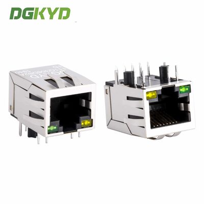 การเชื่อมต่อ RJ45 แบบปรับกรอง Gigabit Port เดี่ยวที่มีแม่เหล็ก RJ45 ที่บูรณาการ Jack สําหรับการติดตั้ง PCB