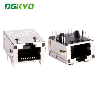 คอนเน็กเตอร์ RJ45 แบบมีฉนวนหุ้มพร้อมหม้อแปลงในตัว 100M 12 พิน ตัวกรองอีเทอร์เน็ต แจ็คโมดูลาร์