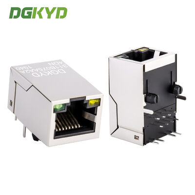 คอนเน็กเตอร์ RJ45 แบบพอร์ตเดี่ยวพร้อมหม้อแปลง 10/100 Base-T ช่องเสียบ RJ45 แจ็คโมดูลาร์สำหรับเครือข่ายอีเธอร์เน็ต