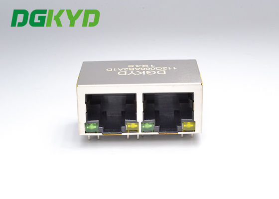 ตัวเชื่อมต่อหม้อแปลงมอดูลาร์พลาสติกสีดำตัวเรือน 1,000 เมตร 2 พอร์ต RJ45